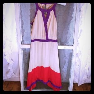 Outback Red purple cream and red silky dress